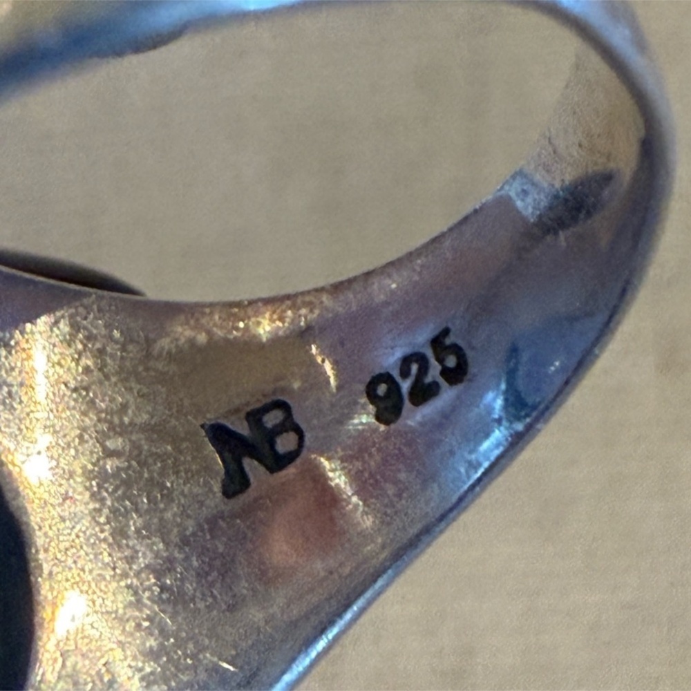 Vintage Nicky Butler Sterling Silver Rainbow Moonstone Oval Ring Size 8 - Picture 3 of 5